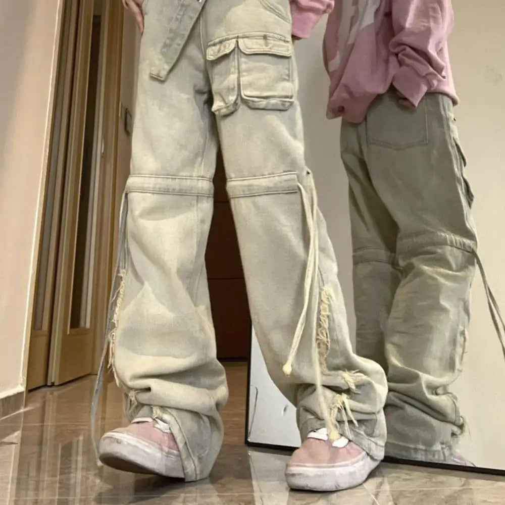 "Loose High-Waisted Work Jeans for Women"