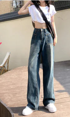 American Retro High Waist Jeans for Women