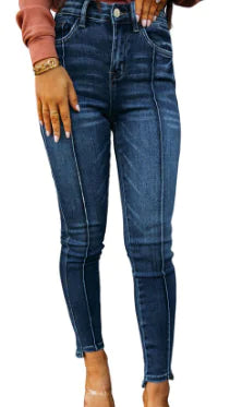Fashionable Slim-fit Washed Jeans for Women