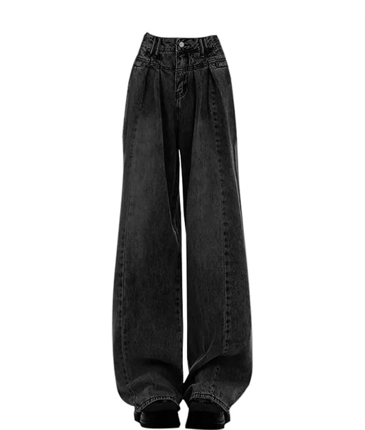 Vintage High Waisted Loose Black Jeans for Women