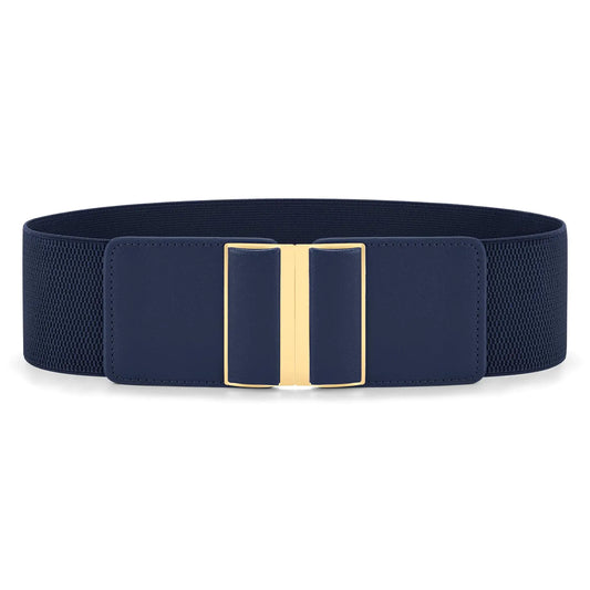WHIPPY Women Wide Elastic Belt Stretchy Thick Belts for Women Dresses Ladies Fashion WaistbandNavy BlueS