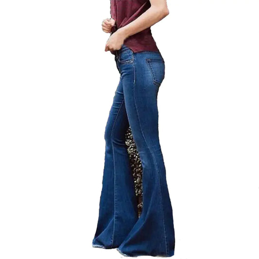 Slim Fit Tassel Flared Jeans for Women
