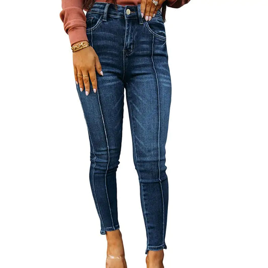 Fashionable Slim-fit Washed Jeans for Women