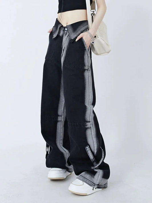 American-style Retro Cuffed Jeans for Women