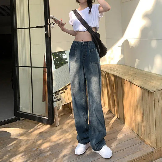 American Retro High Waist Jeans for Women