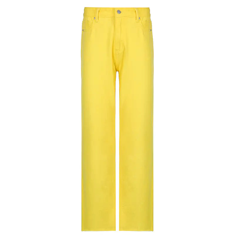 Trendy Colored High-Waist Jeans for Women