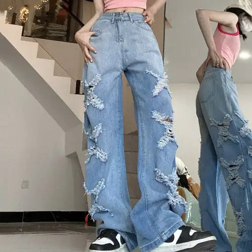 High Waist Loose Retro Jeans for Women